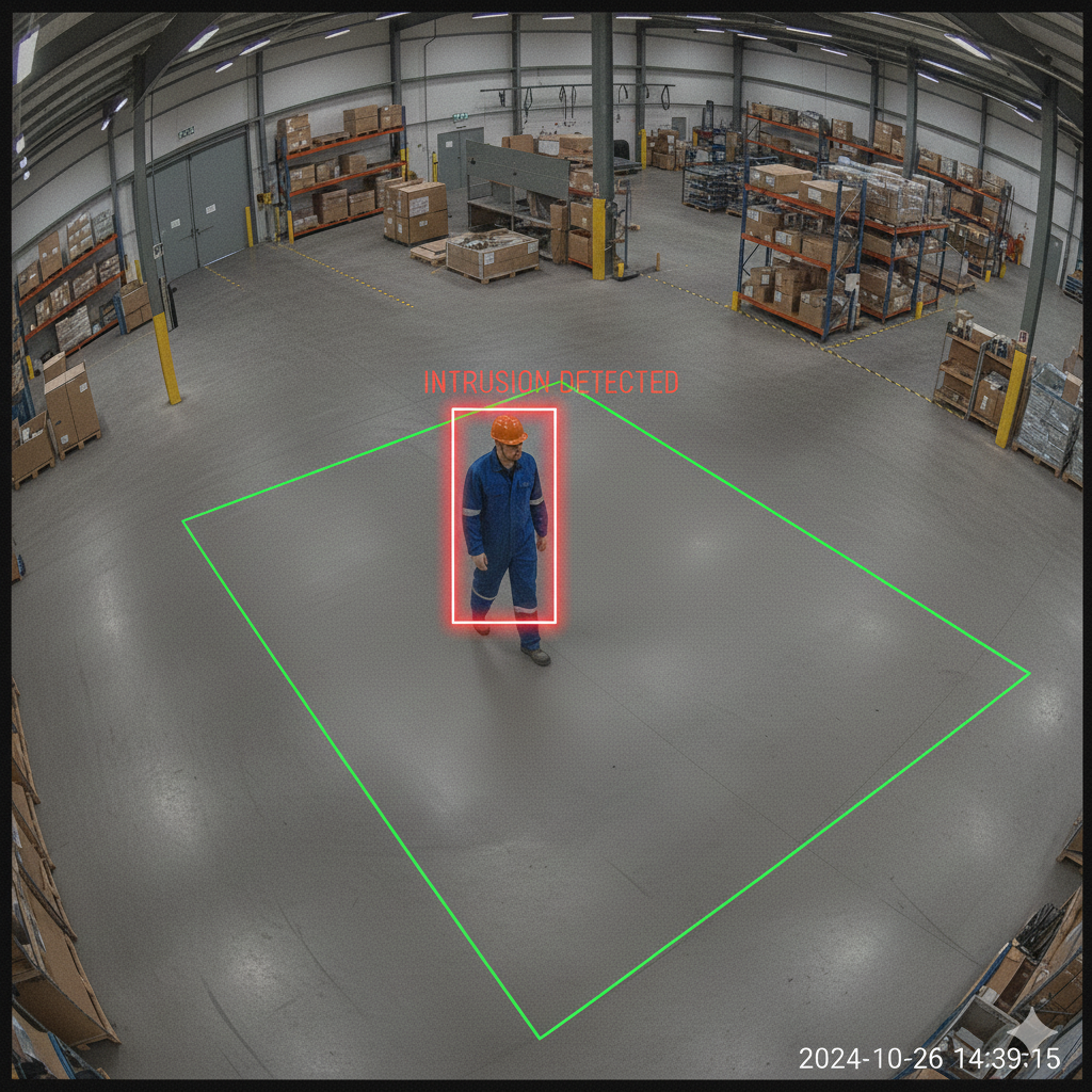 Обнаружение человека в опасной/ охраняемой зоне